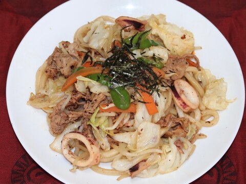 野菜たっぷり焼きうどん